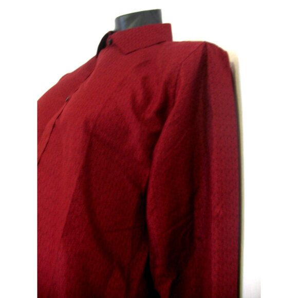 Unknown Brand Luxury Red/Blue Patterned SHIRT SZ Medium, Flip cuffs long sleeve. - Picture 3 of 13